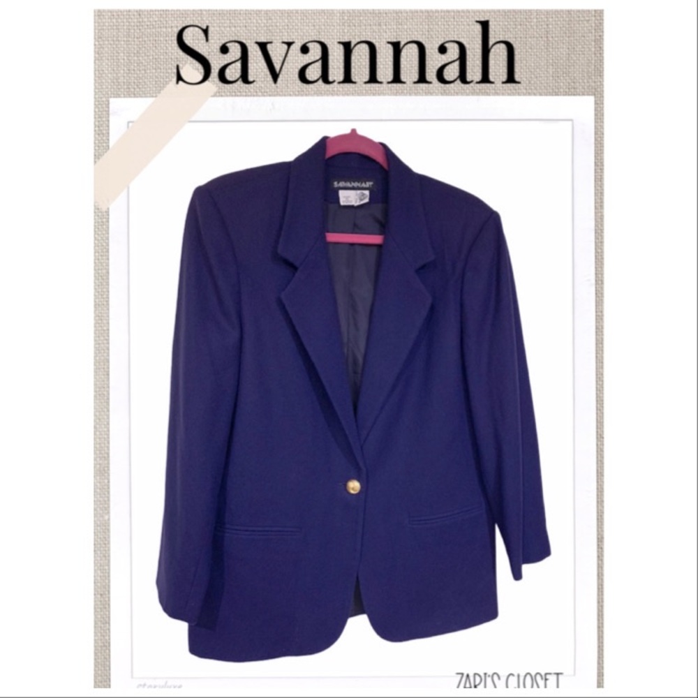 Savannah Blazer Vintage Deep Purple Wool Blazer / Coat Size 10